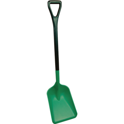 Vikan Safety Shovel w/ Extended Handle, 10.4" Blade, Green