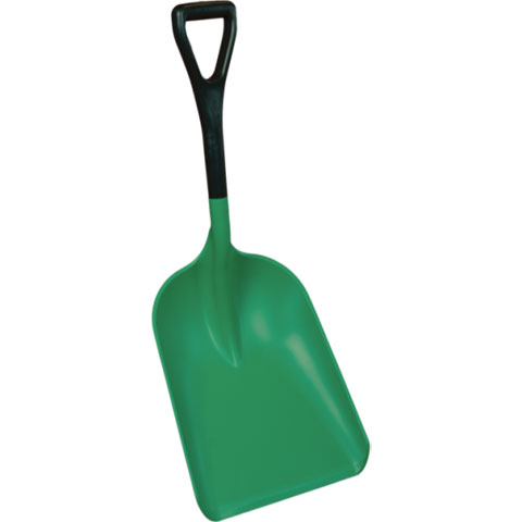 Vikan Safety Shovel w/ Short Handle, 14" Blade, Green