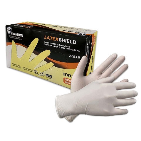 Latex Shield Examination Gloves