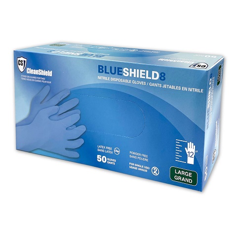 Blue Shield8 Nitrile Disposable Gloves, Blue - Image 2