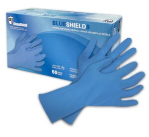 Blue Shield8 Nitrile Disposable Gloves, Blue