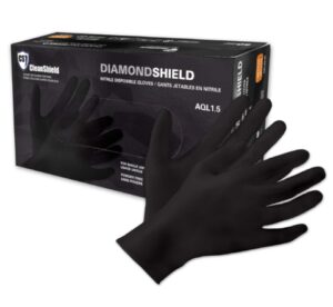 Diamond Shield Nitrile Disposable Gloves Black