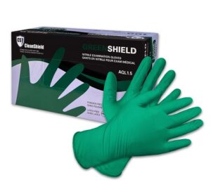 Green Shield Nitrile Examination Gloves