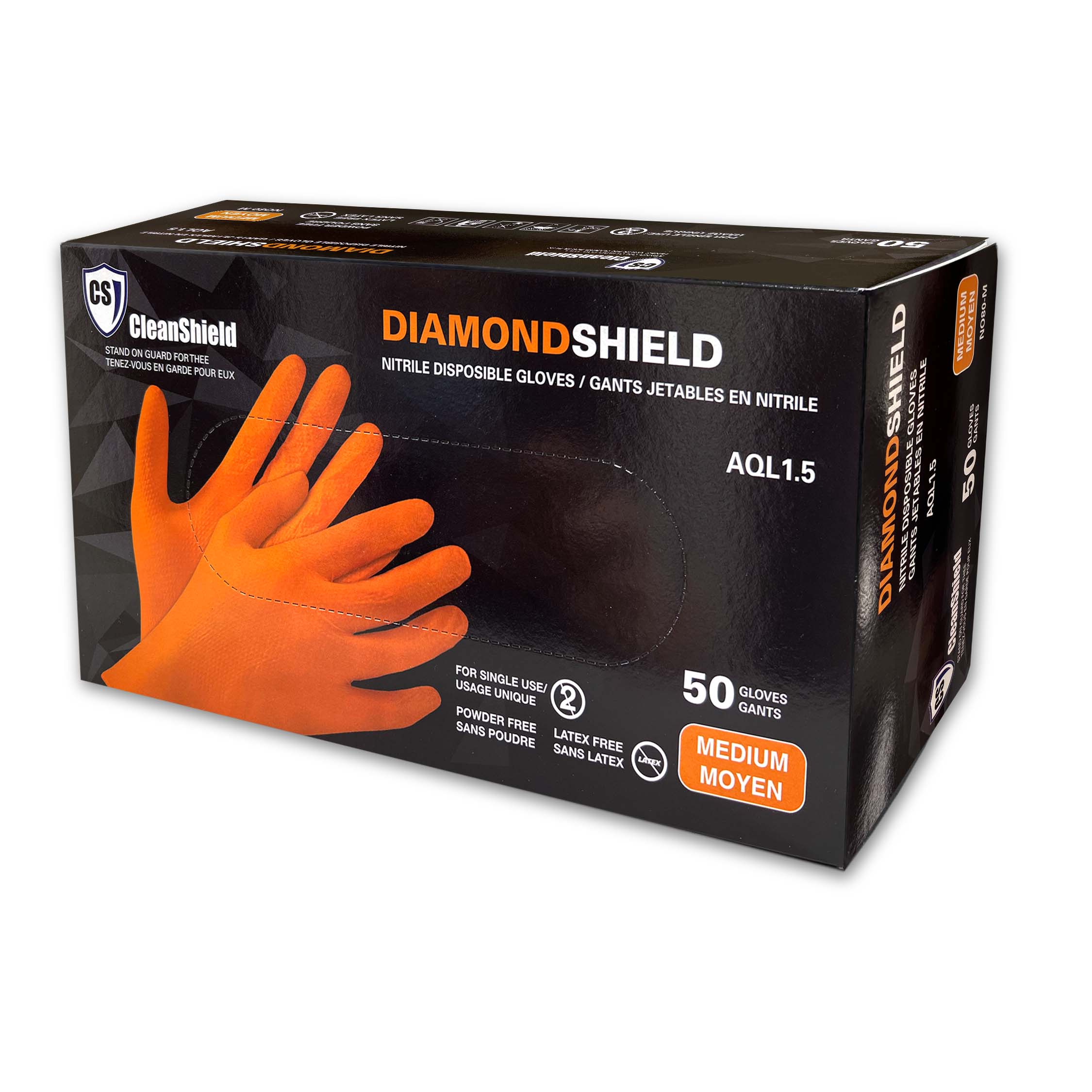 Diamond Shield Nitrile Disposable Gloves Orange - Image 2