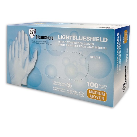 Light Blue Shield Nitrile Examination Gloves - Image 2