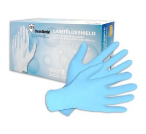 Light Blue Shield Nitrile Examination Gloves