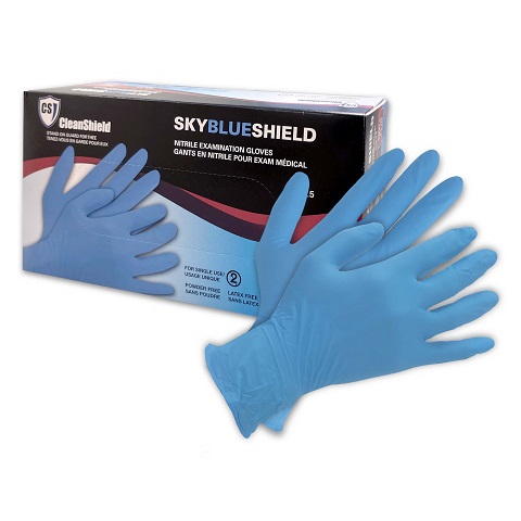 Skyblue Shield Nitrile Examination Gloves