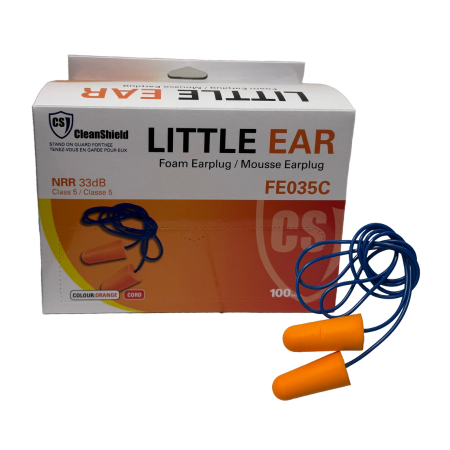 LittleEar Bullet Shaped Foam Ear Plug with PVC Cord, Orange