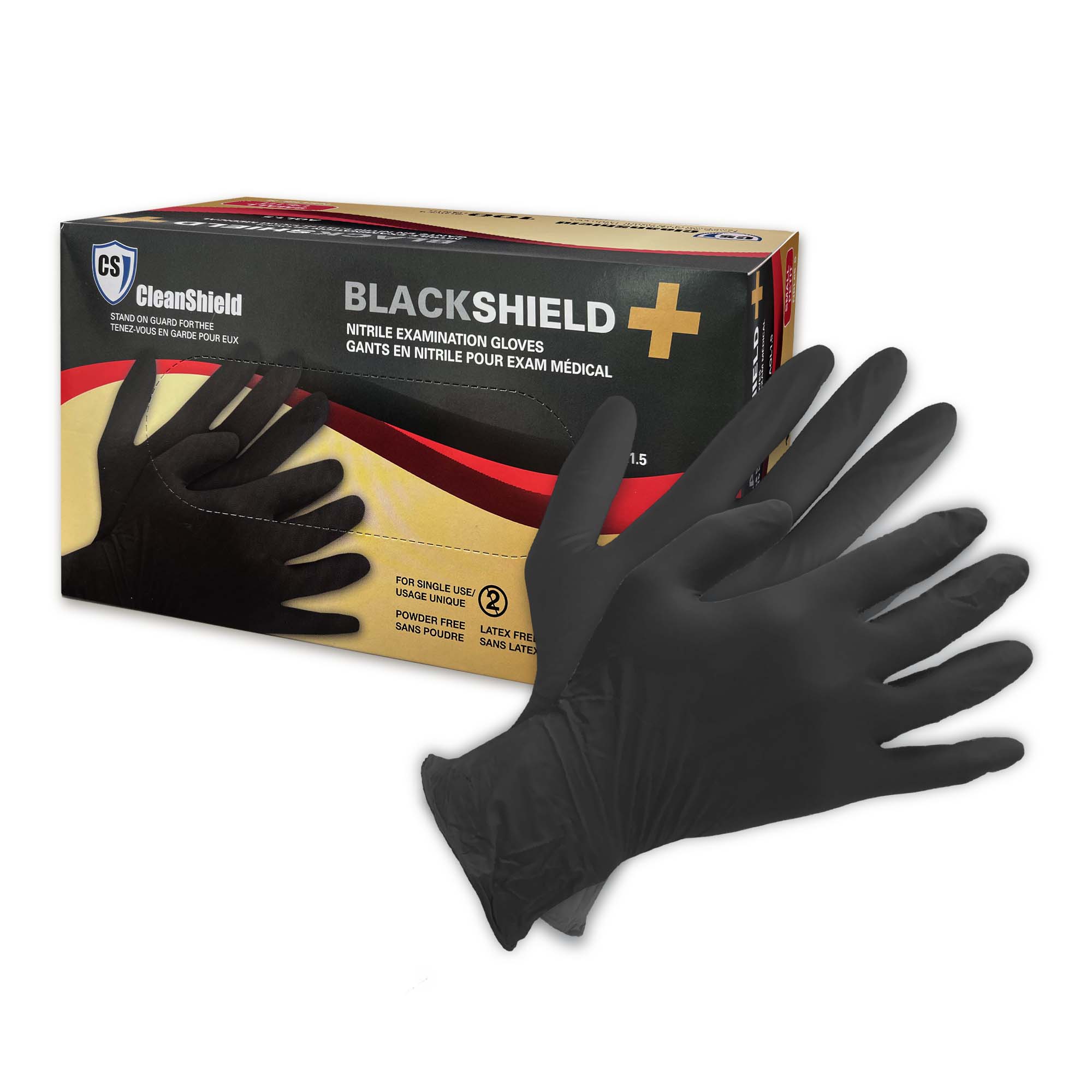 BlackShield Plus Nitrile Examination Gloves, 6MIL