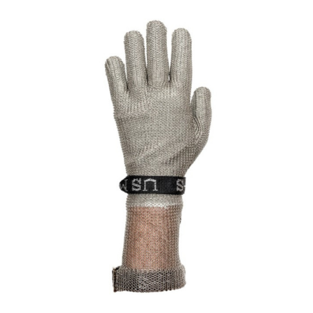 US Mesh® Stainless Steel Mesh Glove with Adjustable Snap-Back Strap Closure - Forearm Length