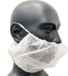 Beard Covers, Ear-Loops Style, White (2 strgins wearing over ears)