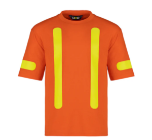 Orange T-Shirt, Yellow Stripes