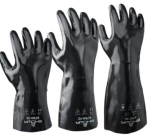 Showa Neoprene Gloves, Smooth Finish, Black