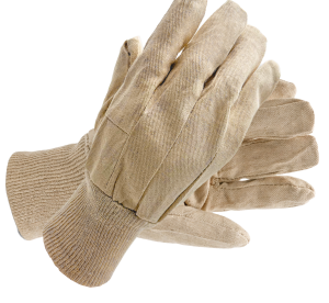 Cotton Canvas Gloves with Knit Wrist